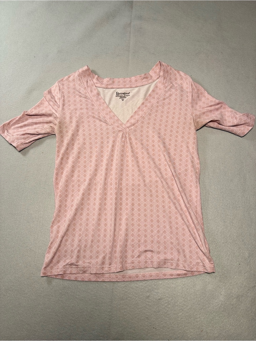 Light Pink V-Neck Short Sleeve Tee - Signature Soft Knit